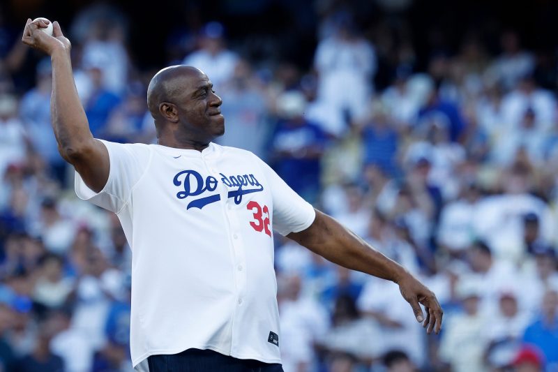 <em>Follow along for live updates from Game 5 of the World Series.</em>
Los Angeles Lakers legend Magic Johnson threw out the ceremonial first pitch before Game 5 of the 2025 World Series at Dodger Stadium on Wednesday, Oct. 29.The Los Angeles Dodgers and Toronto Blue Jays are tied 2-2 in the best-of-seven series.Johnson is a minority owner of the Dodgers as part of the Guggenheim Baseball Management ownership group.The group purchased the team in 2012.
Earlier in the day, Johnson had posted on social media about the importance of Game 5.
<em>The USA TODAY app gets you to the heart of the news — fast.</em><em>Download for award-winning coverage, crosswords, audio storytelling, the eNewspaper and more</em><em>.</em>
This post appeared first on USA TODAY